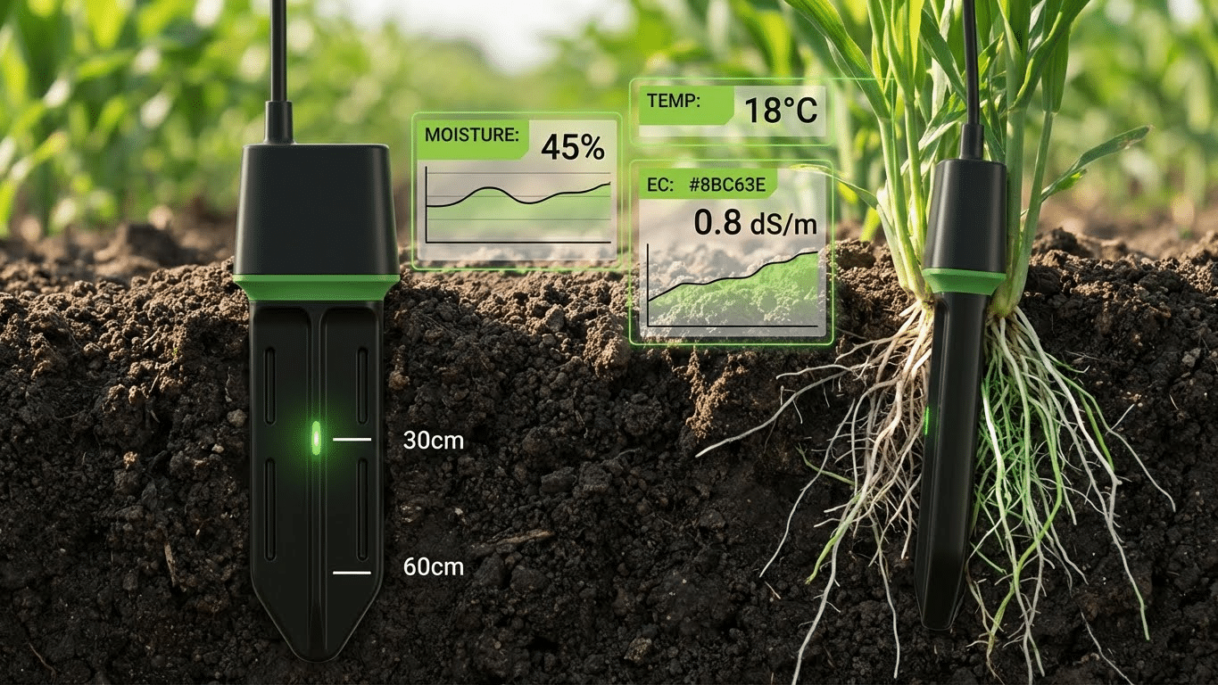 Deficit irrigation strategy implementation showing regulated water application during different crop growth stages
