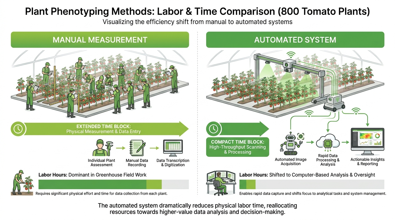 Statistical analysis comparing Bland-Altman agreement plots versus Pearson correlation in plant phenotyping method validation